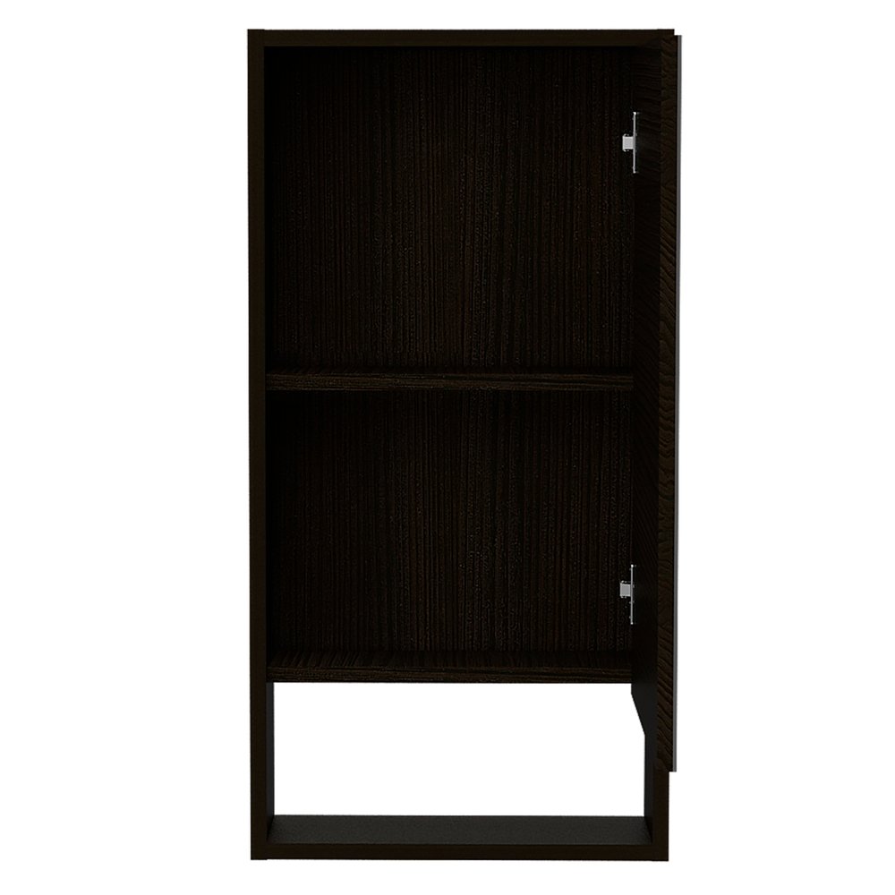 18" Black Wood Wall Mounted Single Door Medicine Cabinet — view 4