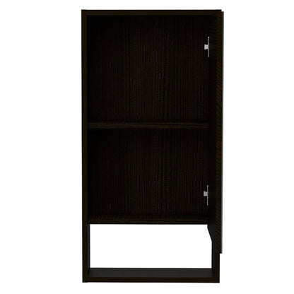 18" Black Wood Wall Mounted Single Door Medicine Cabinet HomeRoots
