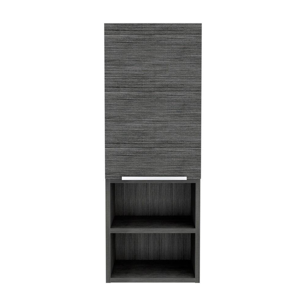 12" Smoky Black Wood Wall Mounted Single Door Medicine Cabinet — view 1