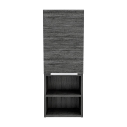 12" Smoky Black Wood Wall Mounted Single Door Medicine Cabinet