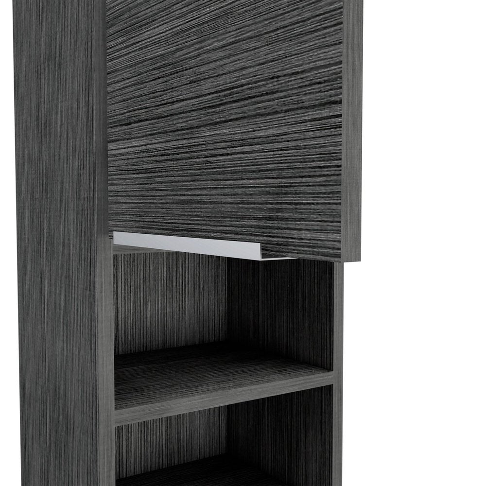 12" Smoky Black Wood Wall Mounted Single Door Medicine Cabinet — view 3