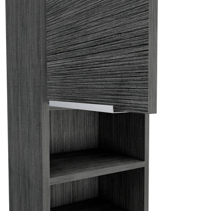 12" Smoky Black Wood Wall Mounted Single Door Medicine Cabinet