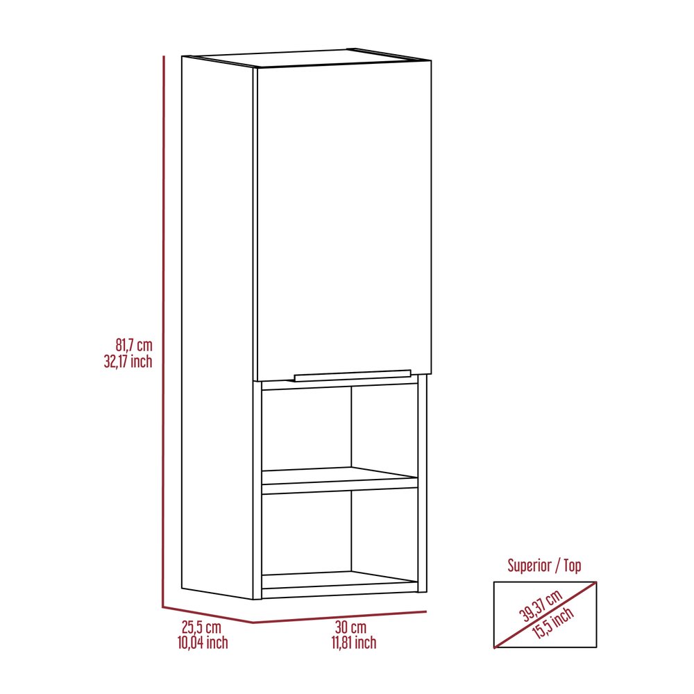 12" Smoky Black Wood Wall Mounted Single Door Medicine Cabinet — view 4
