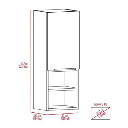 12" Smoky Black Wood Wall Mounted Single Door Medicine Cabinet