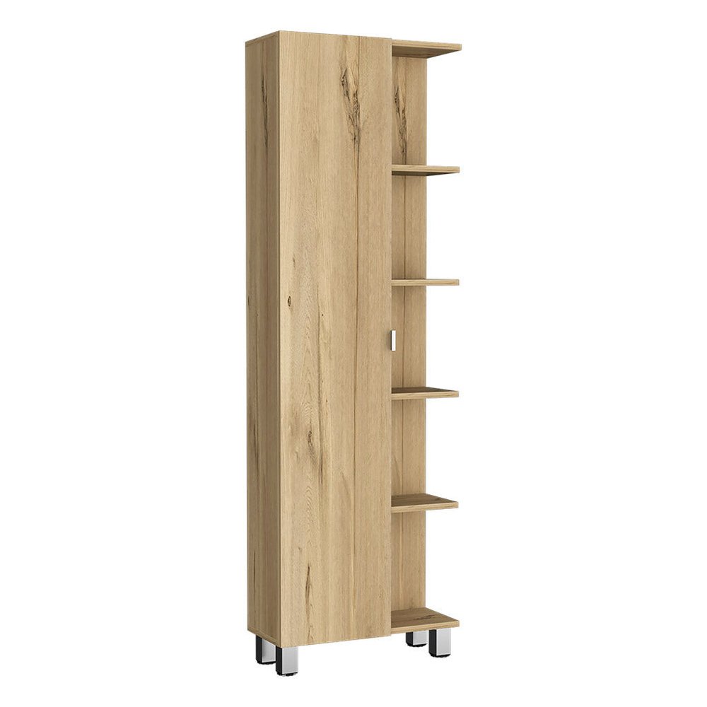 20" Natural Wood Single Door Linen Cabinet — view 1