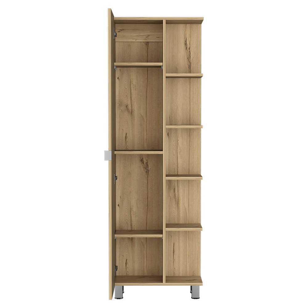 20" Natural Wood Single Door Linen Cabinet — view 2