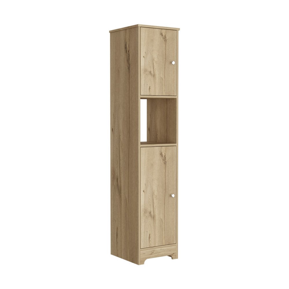 14" Natural Wood Double Door Linen Cabinet — view 2