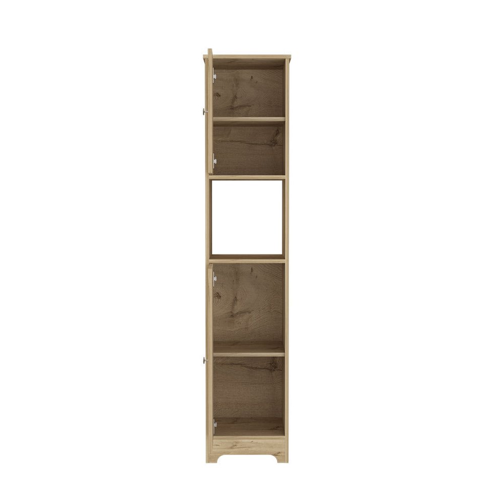 14" Natural Wood Double Door Linen Cabinet — view 3