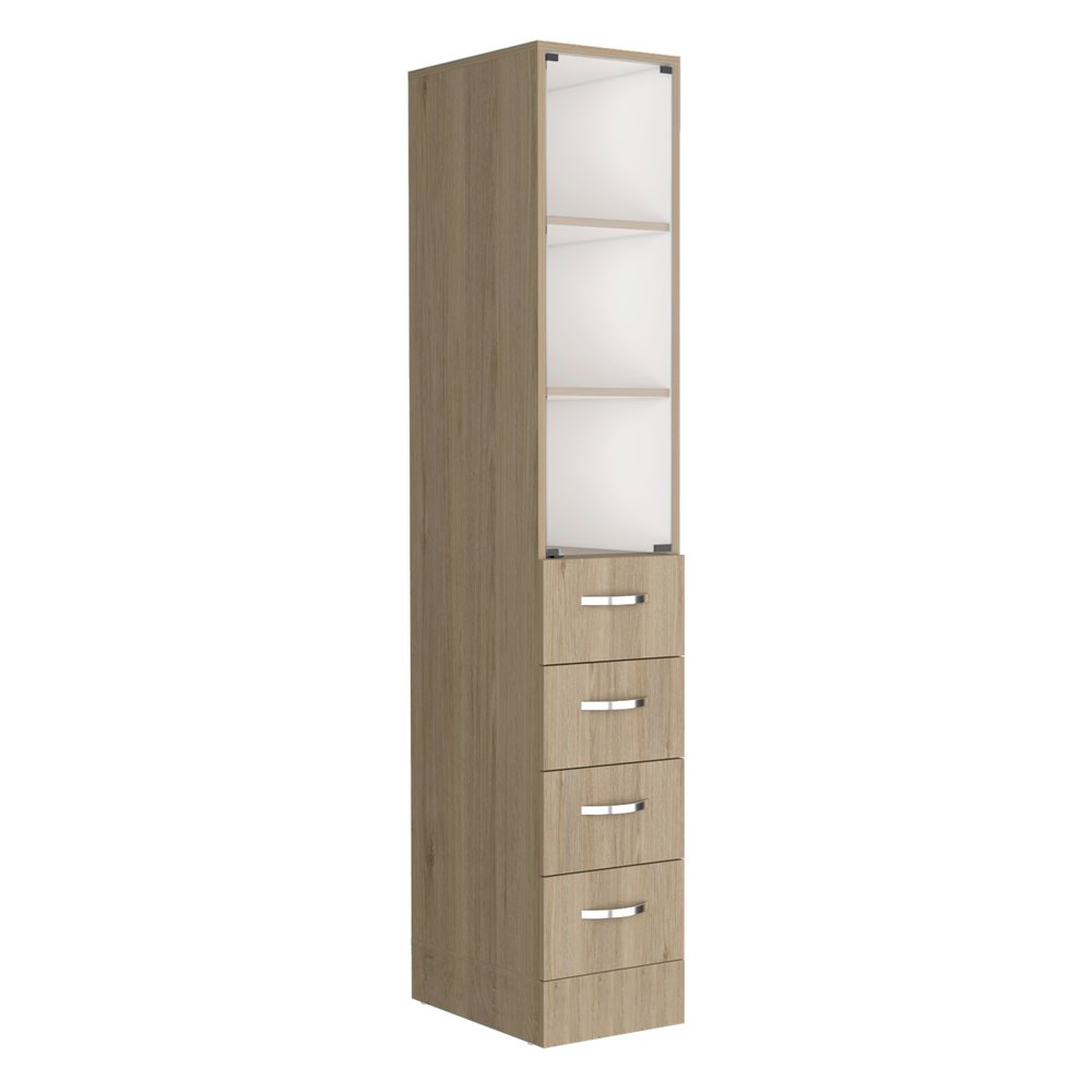 12" Natural Wood Linen Cabinet — view 2