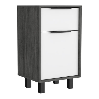 28" Gray Wood One Drawer Nightstand HomeRoots