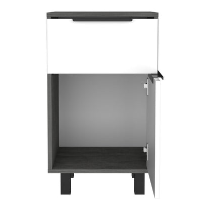 28" Gray Wood One Drawer Nightstand HomeRoots
