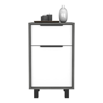 28" Gray Wood One Drawer Nightstand HomeRoots