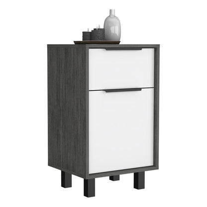28" Gray Wood One Drawer Nightstand HomeRoots