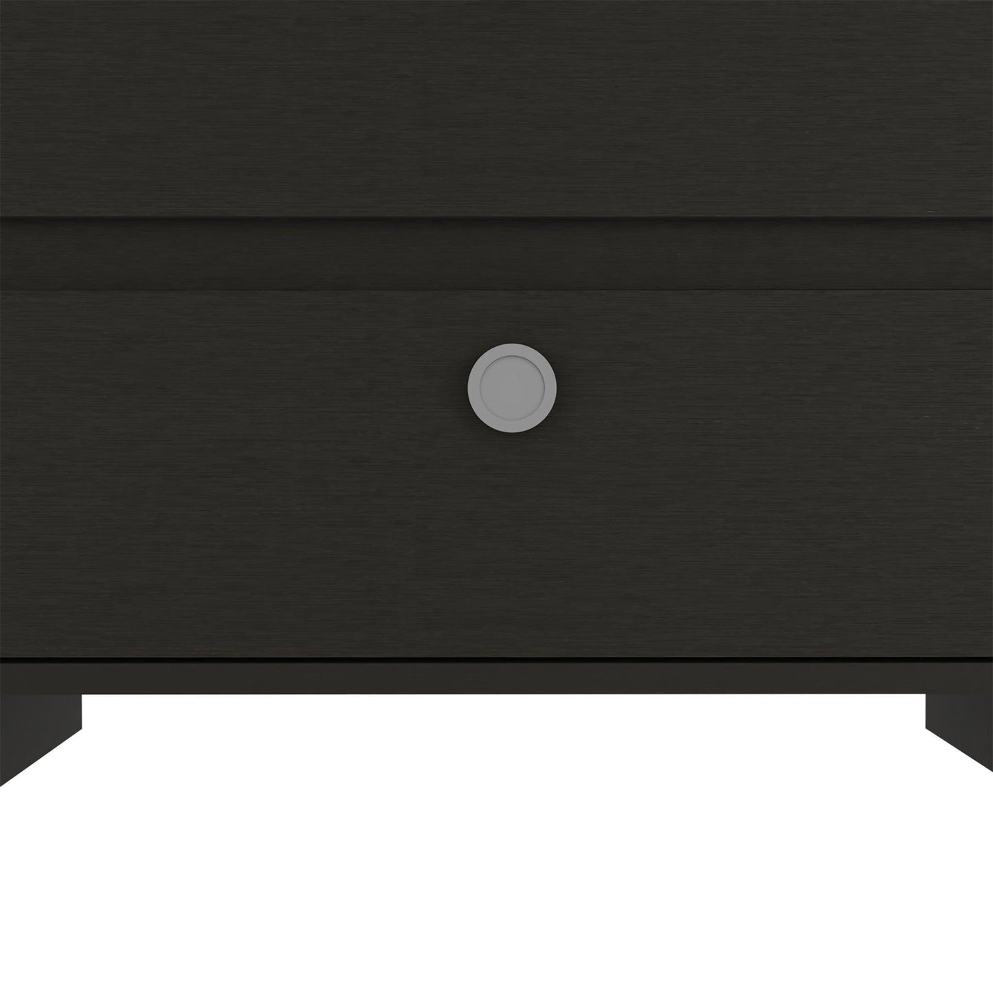 22" Black Two Drawer Faux Wood Nightstand - FurniFindUSA