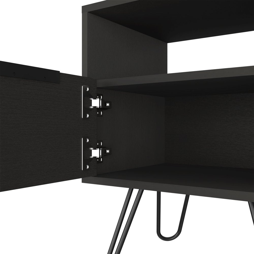 22" Black Wood Nightstand HomeRoots