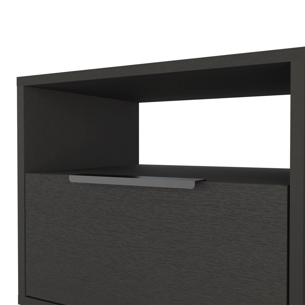 22" Black Wood Nightstand HomeRoots