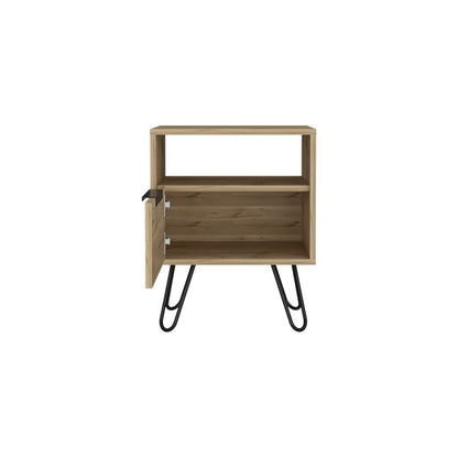 22" Beige Wood Nightstand HomeRoots
