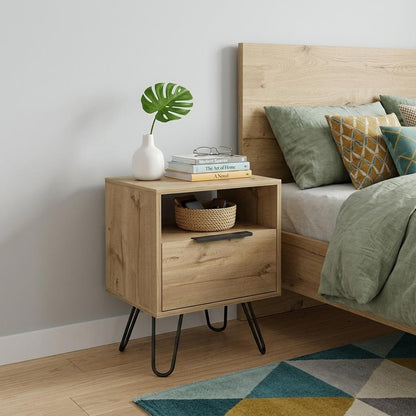 22" Beige Wood Nightstand HomeRoots