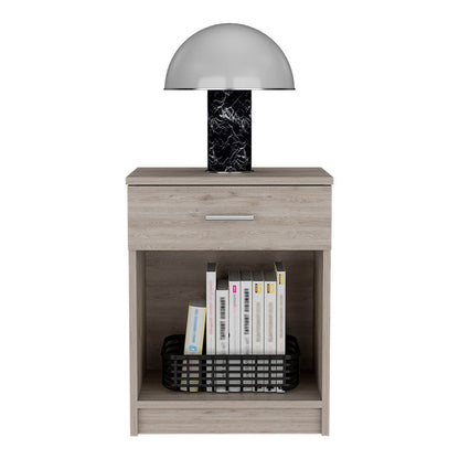22" Gray Wood One Drawer Nightstand HomeRoots