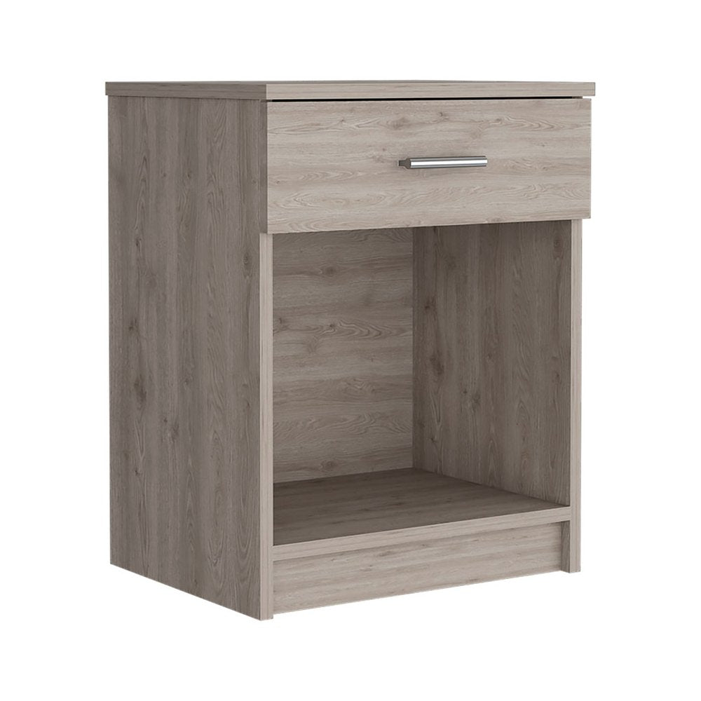 22" Gray Wood One Drawer Nightstand HomeRoots
