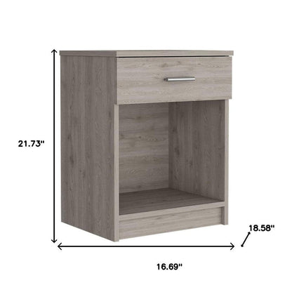 22" Gray Wood One Drawer Nightstand HomeRoots