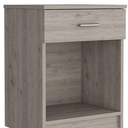 22" Gray Wood One Drawer Nightstand HomeRoots