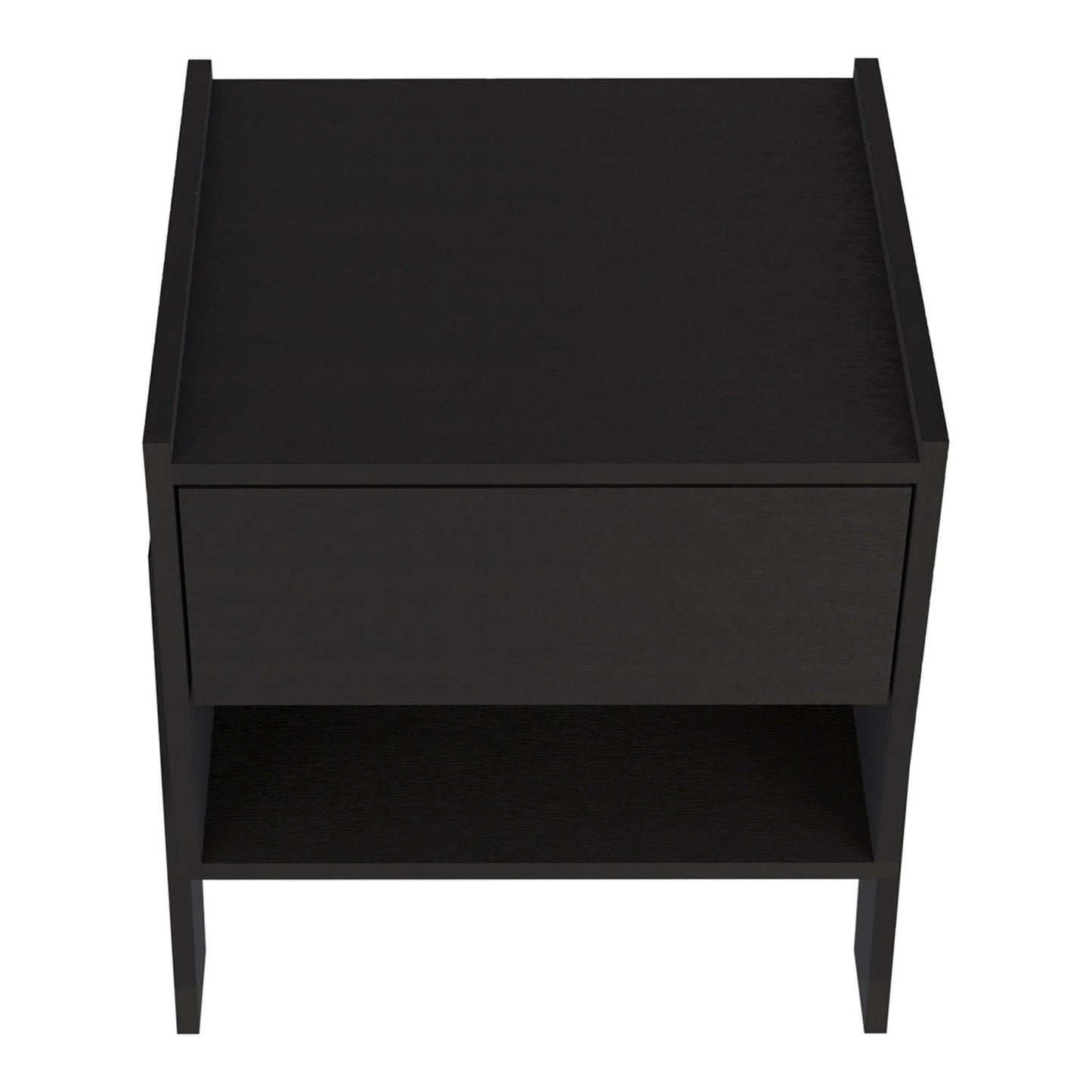 22" Black One Drawer Faux Wood Nightstand - FurniFindUSA