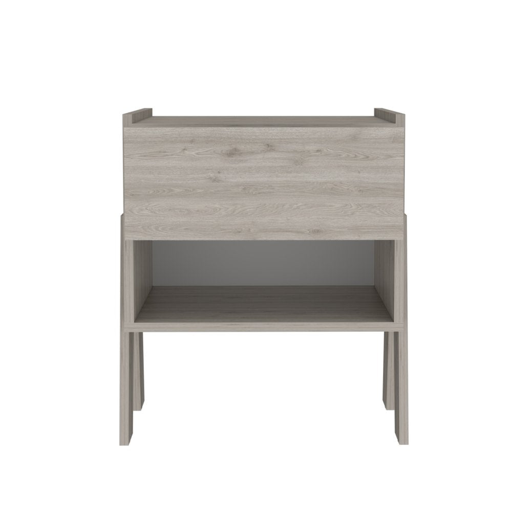 22" Gray Wood One Drawer Nightstand HomeRoots