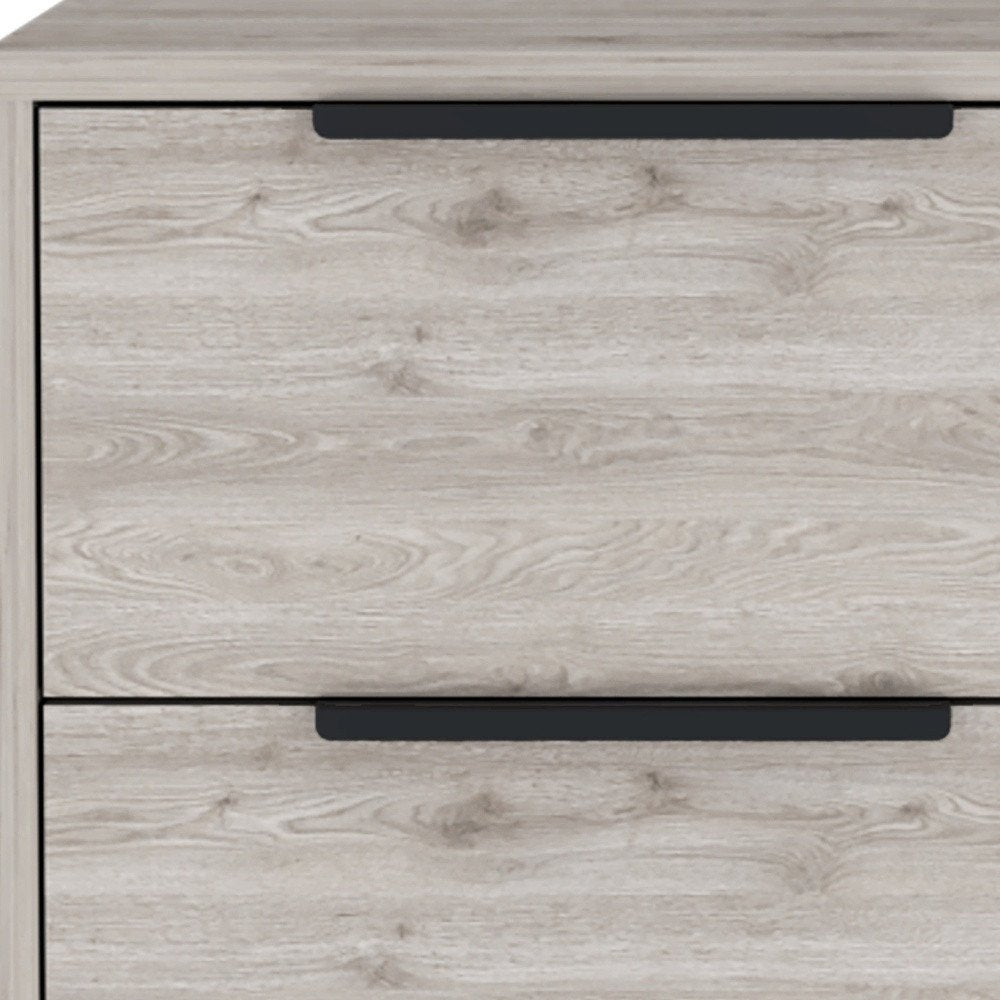 19" Gray Wood Two Drawer Nightstand HomeRoots