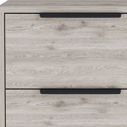19" Gray Wood Two Drawer Nightstand HomeRoots