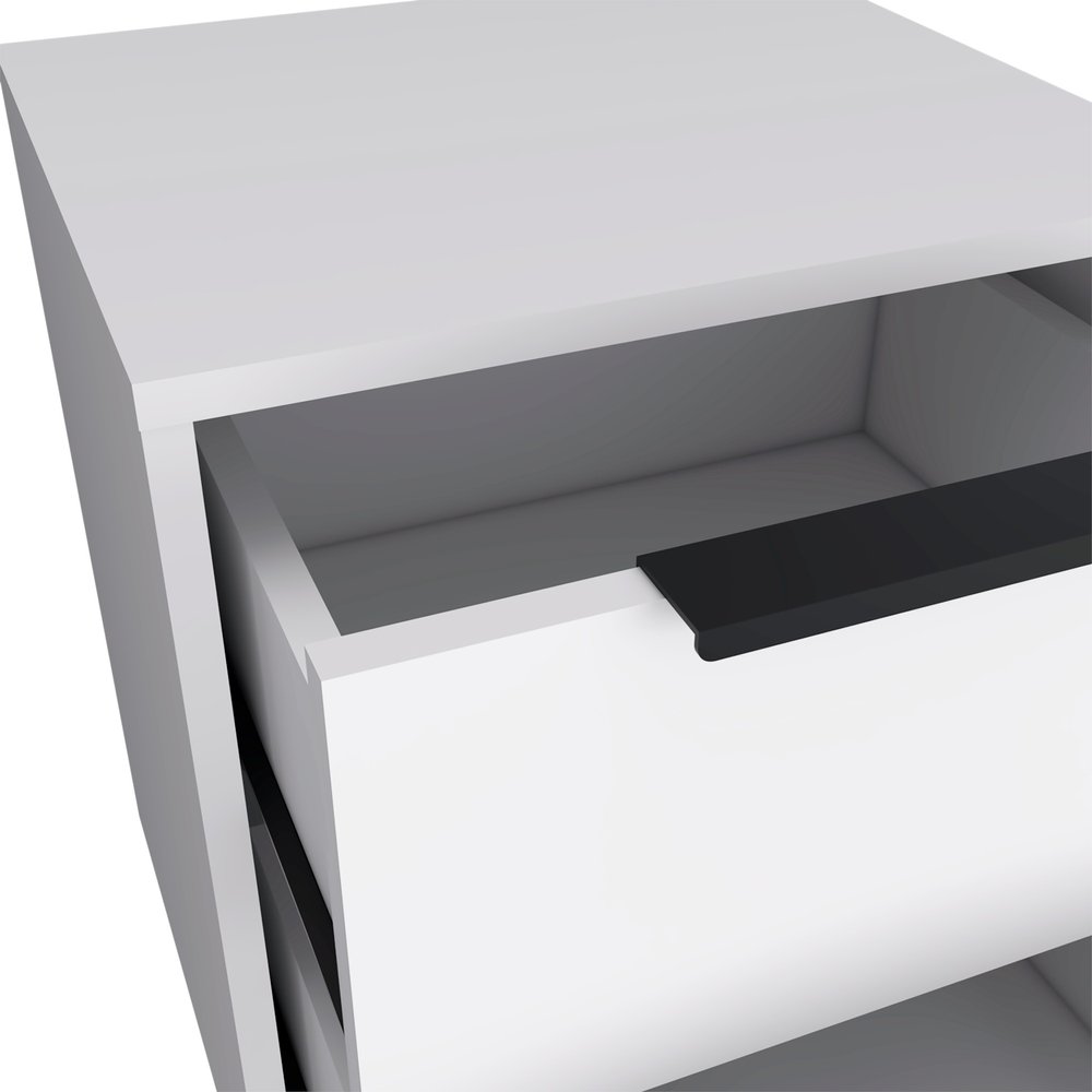 19" White Wood Two Drawer Nightstand HomeRoots