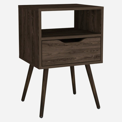 25" Brown Wood One Drawer Nightstand HomeRoots