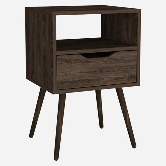 25" Brown Wood One Drawer Nightstand HomeRoots