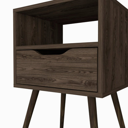 25" Brown Wood One Drawer Nightstand HomeRoots