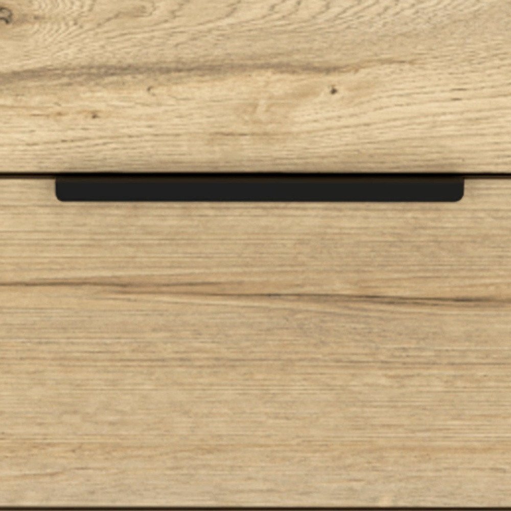 22" Oak Wood Two Drawer Nightstand HomeRoots