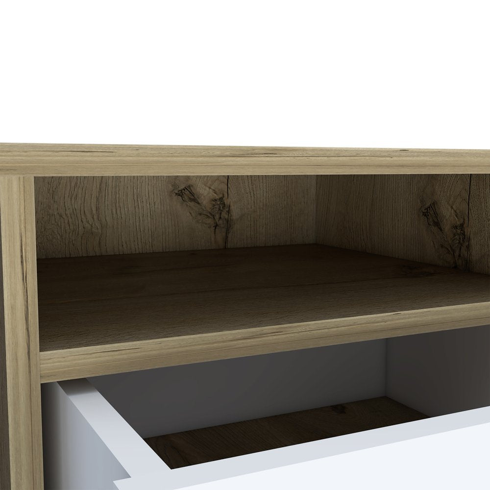 20" White Wood Two Drawer Nightstand HomeRoots
