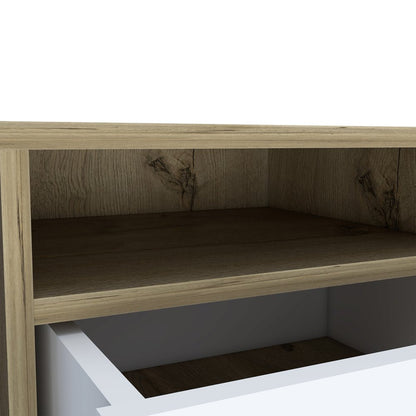 20" White Wood Two Drawer Nightstand HomeRoots