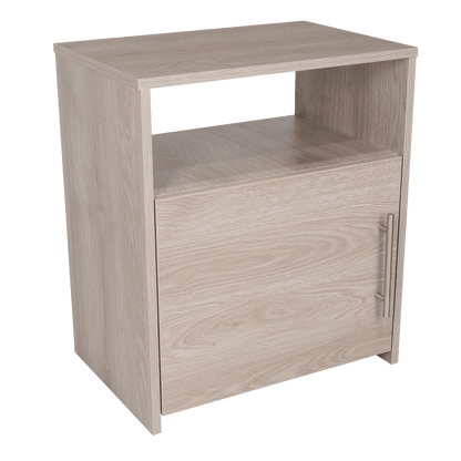 23" Gray Faux Wood Nightstand With Storage - FurniFindUSA