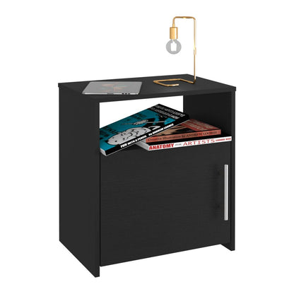 23" Black Wood Nightstand HomeRoots