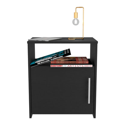 23" Black Wood Nightstand HomeRoots