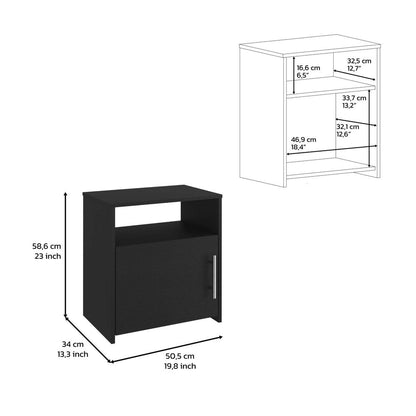 23" Black Wood Nightstand HomeRoots