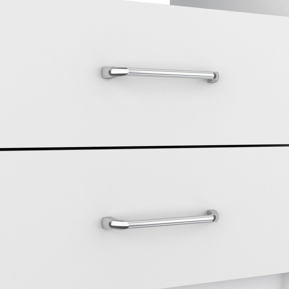 20" White Wood Two Drawer Nightstand