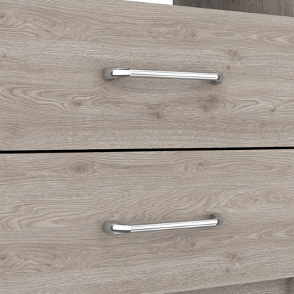 20" Gray Two Drawer Faux Wood Nightstand