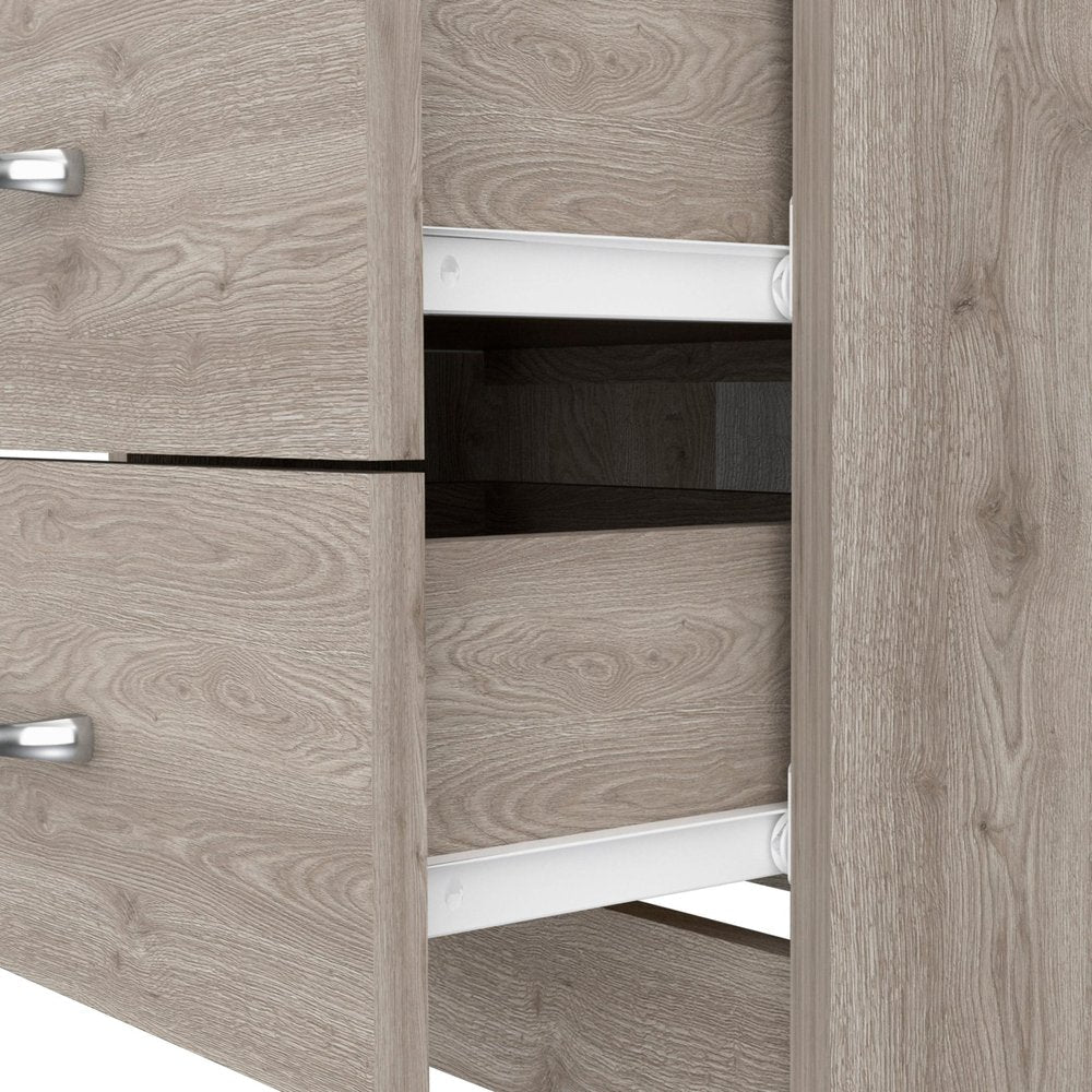 20" Gray Two Drawer Faux Wood Nightstand — view 4