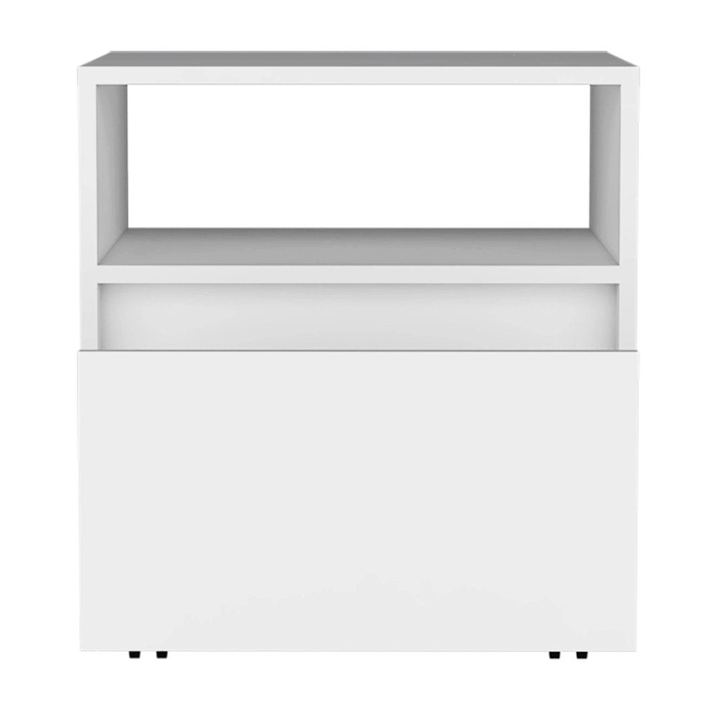 21" White Wood One Drawer Nightstand HomeRoots