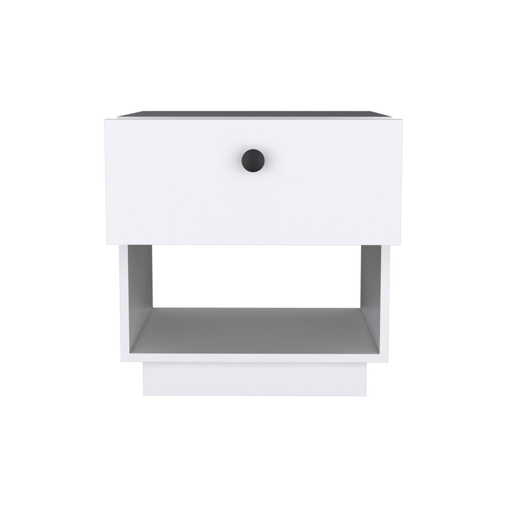 20" White Wood One Drawer Nightstand HomeRoots