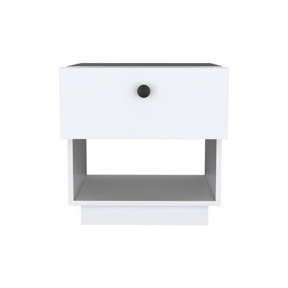 20" White Wood One Drawer Nightstand HomeRoots