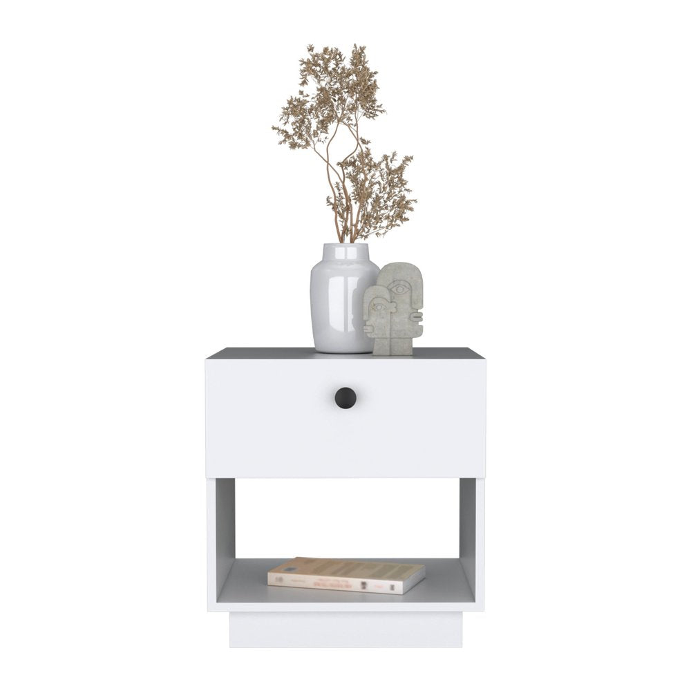 20" White Wood One Drawer Nightstand HomeRoots