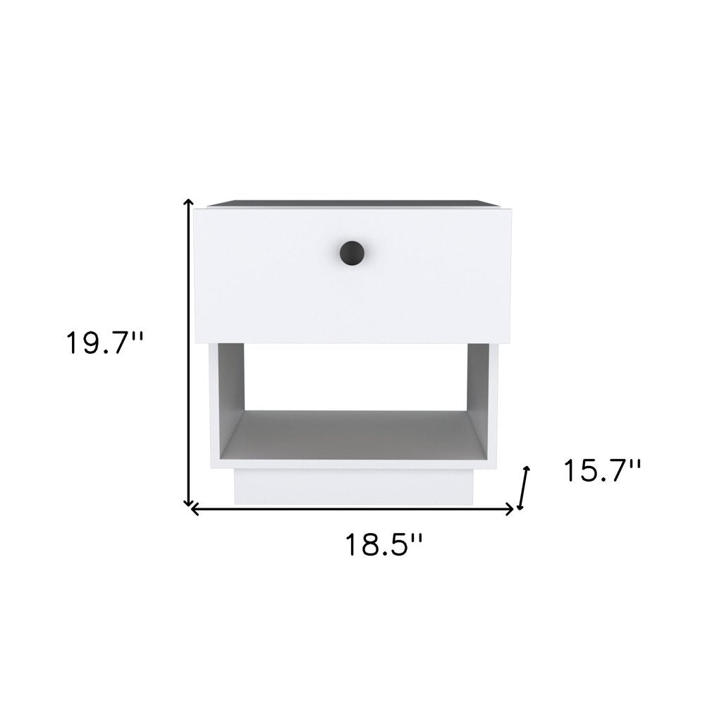 20" White Wood One Drawer Nightstand HomeRoots