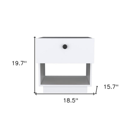 20" White Wood One Drawer Nightstand HomeRoots
